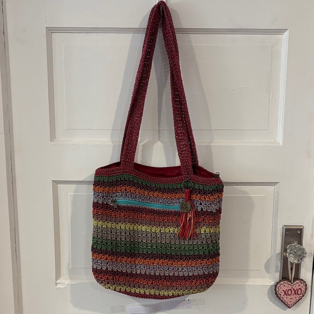 The Sak Originals Multicolor Striped Crochet Shoulder Bag